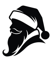 Santa Claus Silhouette Christmas Vector Illustration.