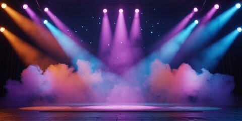 Vibrant Stage Lights and Smoke: Dynamic Concert Lighting Setup""