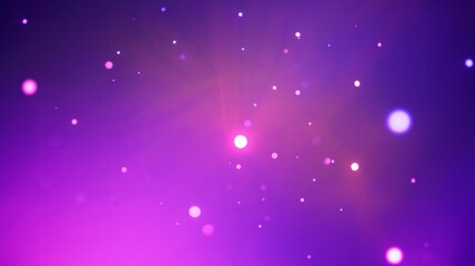 Abstract Glowing Particles on Purple Gradient Background""