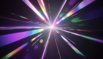 Abstract Neon Lights Speed Tunnel, Dynamic Colorful Light Streaks, Futuristic Motion Blur Effect