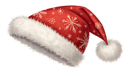 Santa claus hat isolated on white background.