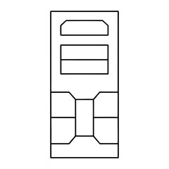 PC Cabinet Outline Vector Illustration Transparent Background