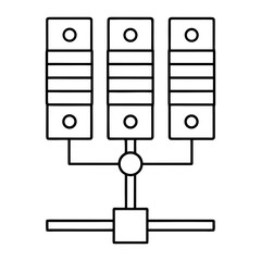 Proxy Server Outline Vector Illustration Transparent Background