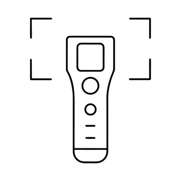 QR Scanner Device Outline Vector Illustration Transparent Background