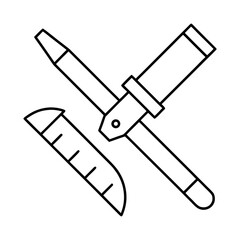 Smart Accessibility Tools Outline Vector Illustration Transparent Background