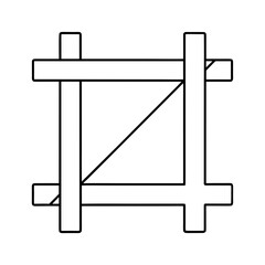 Smart Crop Tool Outline Vector Illustration Transparent Background