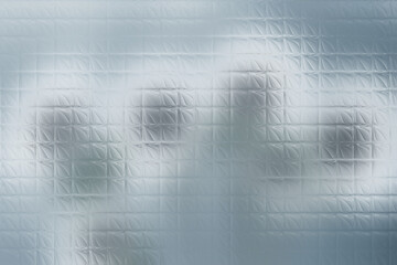 Abstract. Minimalist. Floral. A soft, minimalist abstract of flower silhouettes seen through frosted, textured glass, creating a serene and blurry effect for a clean, modern background design.