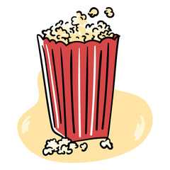 Cinema popcorn food color stroke