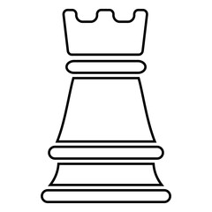 Simple stroke rook chess piece
