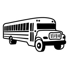 Long school bus filled stroke side