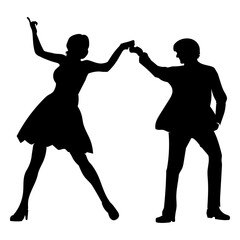 People dancing prom silhouette © Vexels