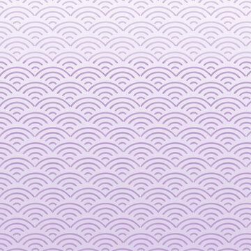 青海波パターン・和モダンのデザインペーパー（紫）ー 繰り返し使いやすい和柄のグラフィック素材。デザインペーパー、ポストカード、メッセージカード、マスキングシールブックタイプ、フレークシール、手帳デコ素材、包装紙、紙袋に最適。手拭い、ハンカチ、ミニタオル、箸、湯呑み、マグカップ、皿、キッチンクロス、キッチン雑貨にも。