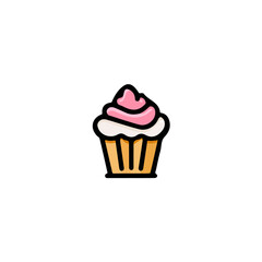 minimal design, clipart
flat_2D_icon_of_a_cupcake_isolated_on_a_white, Attractive, Simple illustration with EPS format design