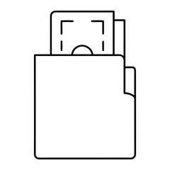 Tax Document Folder Outline Vector Illustration Transparent Background