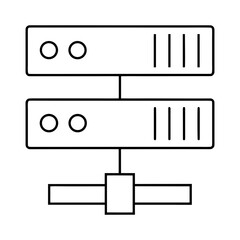 Terminal Server Outline Vector Illustration Transparent Background