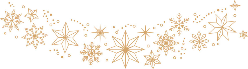 Winter celebration design with geometric snowflake in line art. Vector illustration suitable for holiday season background with sparkle design elements and backdrop