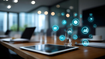 Audit concept meeting with keywords and icons white office table collaboration financial examination discussion compliance strategy planning business evaluation session