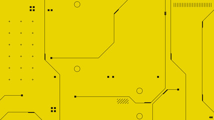 abstract yellow minimalist background in a modern techno style. A futuristic interface with geometric and technical elements. Suitable for games, banners, web design, posters, and branding.