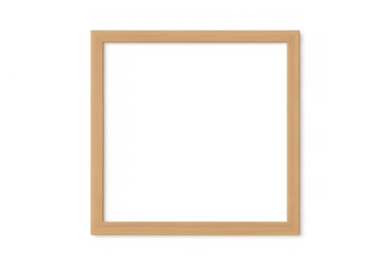 Empty square wooden picture frame background template ready for content, creating a clean border design