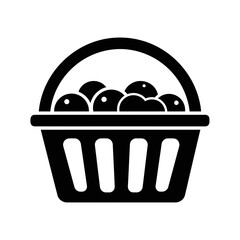 &ldquo;Fruit Basket Icon &ndash; Fresh Produce Container Silhouette Vector&rdquo;
