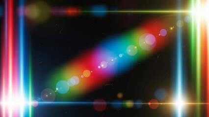 Colorful light streaks and lens flares abstract background for design use