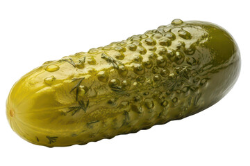 Dill pickle whole cucumber isolated on transparent background