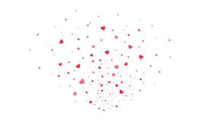 Hearts confetti isolated. Flying Hearts PNG