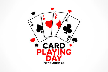 A Fun and Vibrant Graphic Celebrating the Excitement of Card Playing Day on December Twenty-Eighth