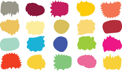 Set of colorful speech bubbles