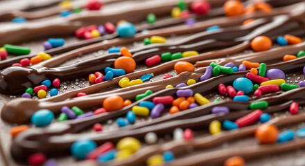 Indulge in sweet delight with colorful sprinkles and rich chocolate frosting, perfect for baking projects and celebrations, adds a joyful touch to treats