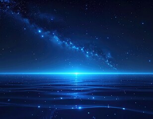 Starry night sky reflecting on water