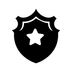 Simple Sheriff Badge Icon Bold Classic Law Enforcement Emblem Clean Line Art Vector illustration