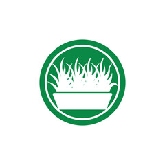 Green grass icon and symbol template
