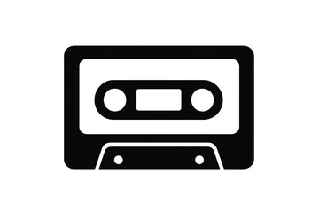 Fototapeta premium Audio cassette icon symbolizing retro music, vintage sound, nostalgia, and classic analog recording technology