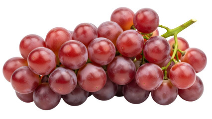 Cluster of fresh red grapes isolated on transparent background