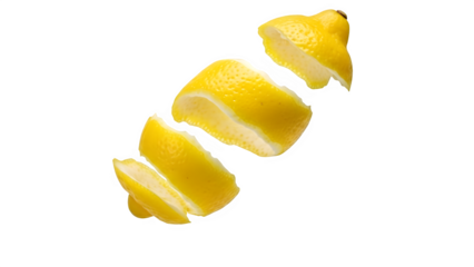 Sliced lemon showing its juicy flesh isolated on transparent background