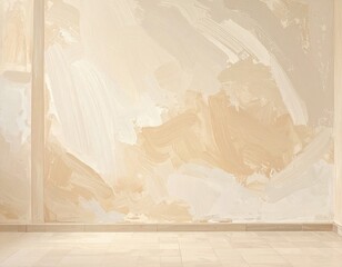 Painted wall with broad, pale strokes