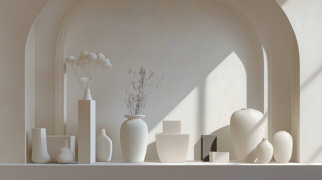 Cloud dancer minimalist vases pottery decor white aesthetic design home interior showcase colour of the year 2026