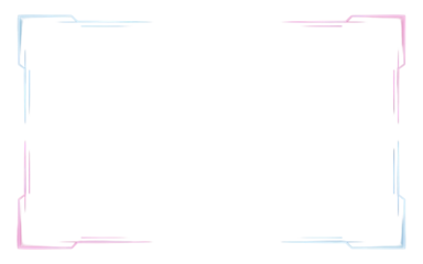 Abstract geometric frame with white outline isolated on transparent background