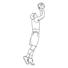 Basketball player side view stroke
