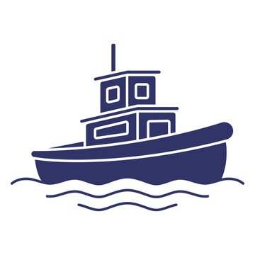 Launch boat water transport silhouette