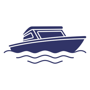 Water launch boat transport silhouette