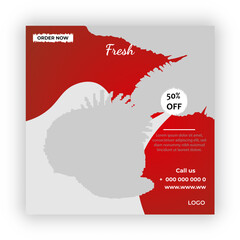 Fresh coconut social media post template 