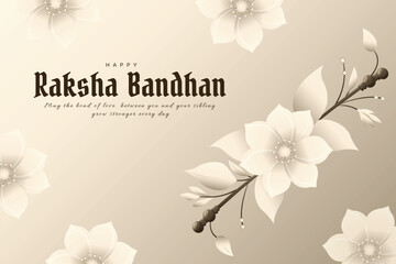 Happy Raksha Bandhan Indian Festival Card Background Floral Design