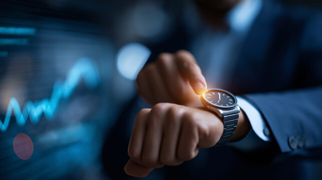 Scheduling tools and productivity optimization interface businessman using tab with growth analysis time management global connection workflow efficiency tracking performance