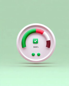 Progress Bar with Checkmark and 908% on Green Background