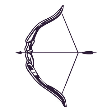 Archery bow and arrow high contrast