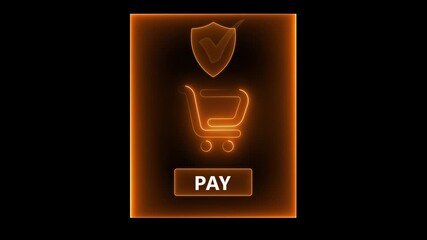 Mobile payment security concept on the transparent background. with secure checkout icon and green pay button during online shopping, highlighting ecommerce transaction and financial safety. HD video