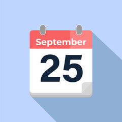 September 25 Vector Calendar
Modern flat color vector calendar with date