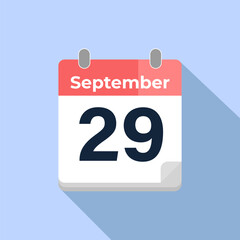 September 29 Vector Calendar
Modern flat color vector calendar with date